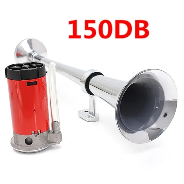 Moosehorn chrome train-style horn with compact compressor